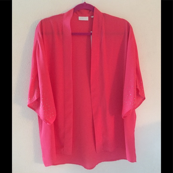 New York & Company Other - NY & Co Coral Drape kimono w/ rhinestones accents